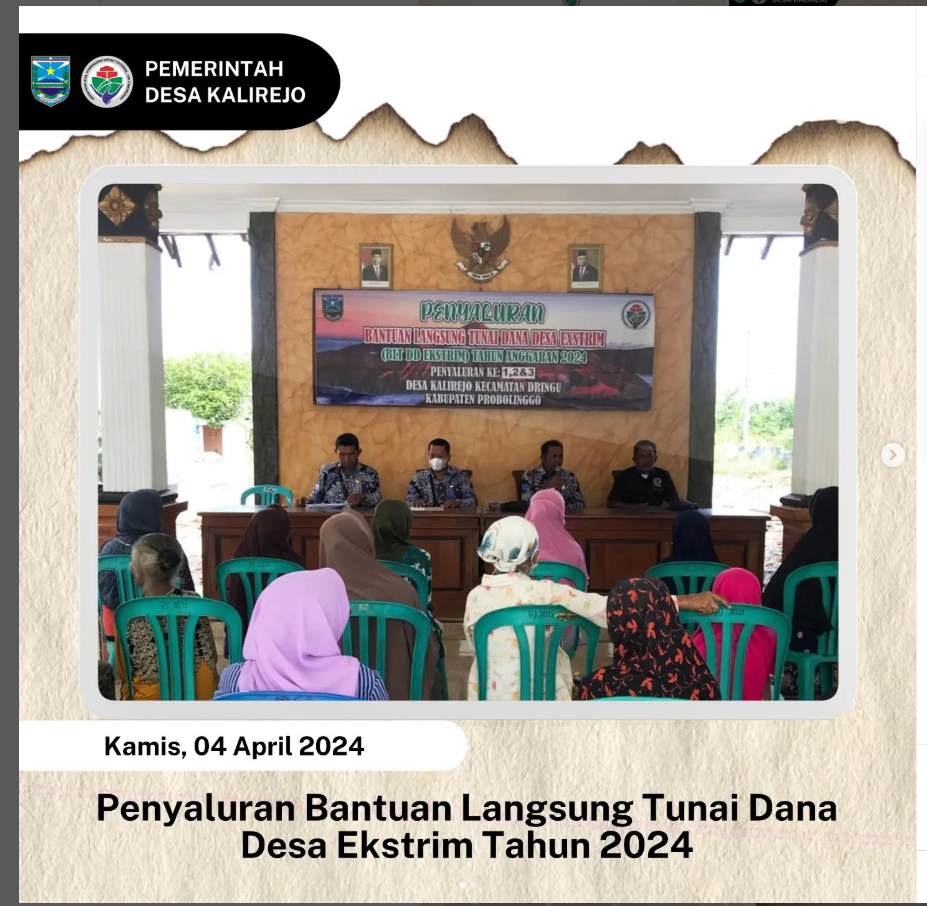 Penyaluran Bantuan Langsung Tunai Dana Desa Ekstrim (BLT - DD Ekstrim) Tahun Anggaran 2024.