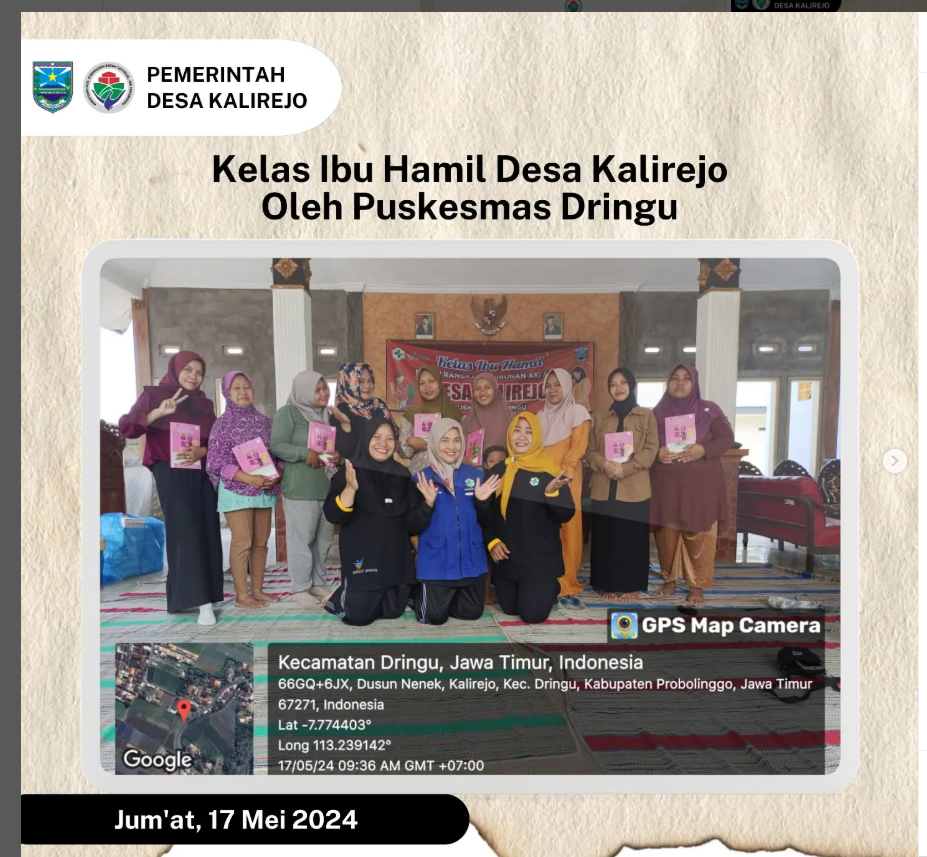 Kelas Ibu Hamil Desa Kalirejo oleh puskesmas Dringu💫