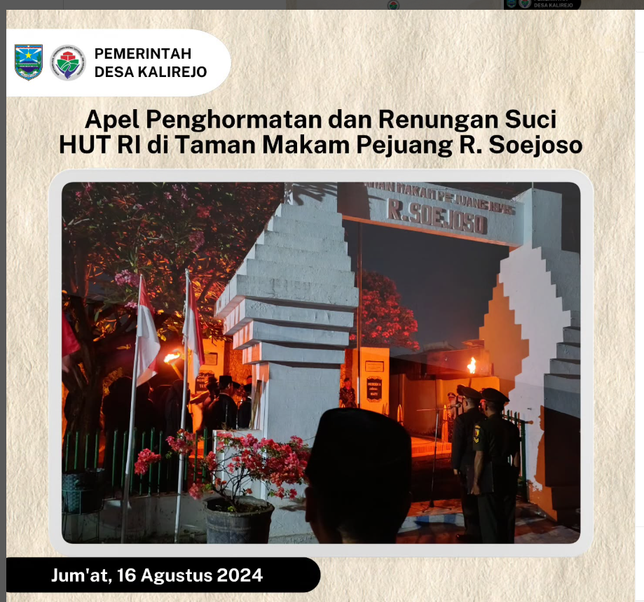 Apel Penghormatan dan Renungan Suci HUT RI di Taman Makam Pejuang R. Soejoso
