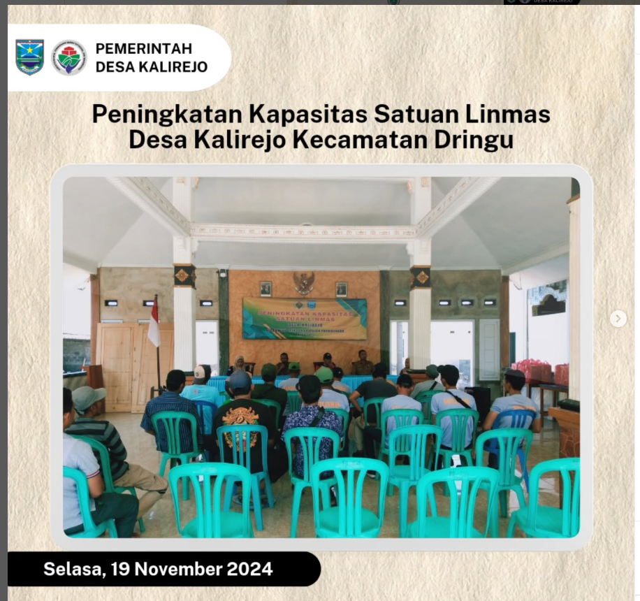 Peningkatan Kapasitas Satuan Linmas Desa Kalirejo oleh Babinsa